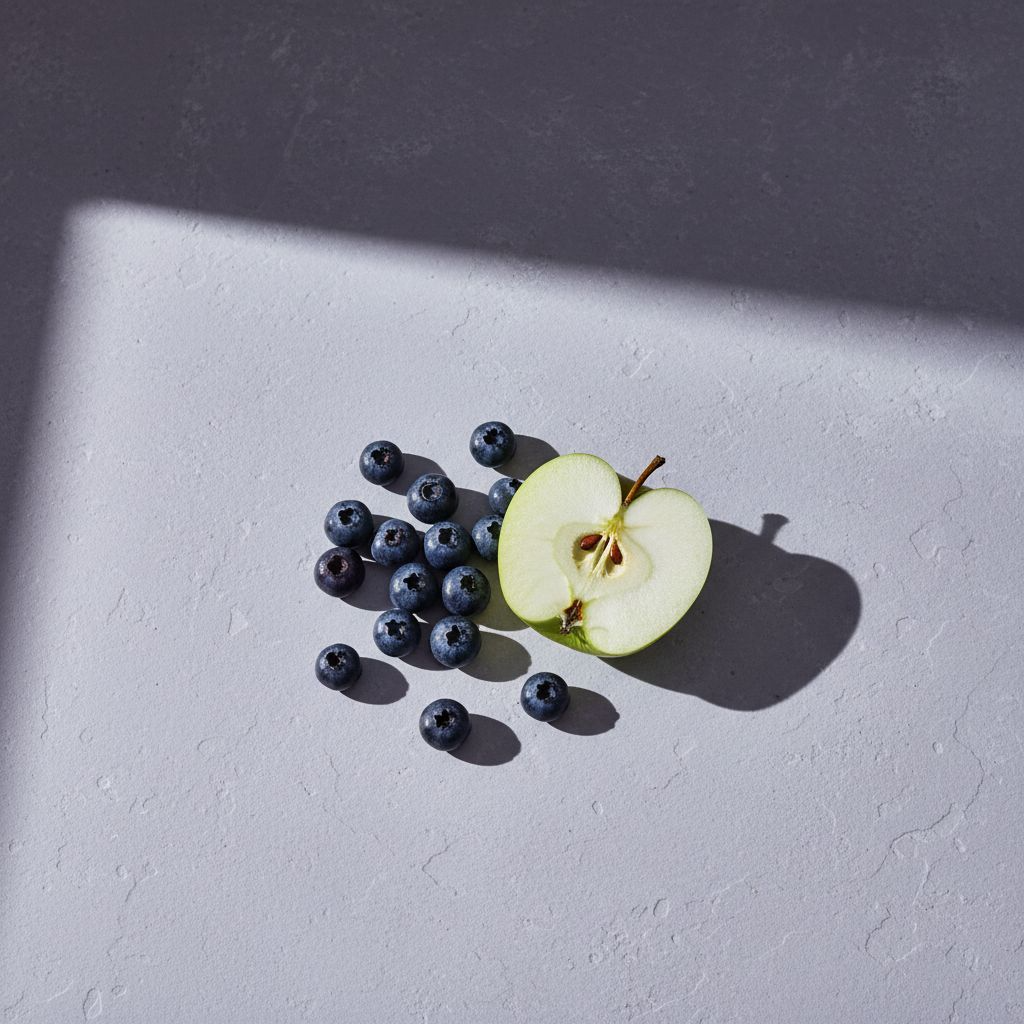 Ingredients for blueberry and apple water kefir