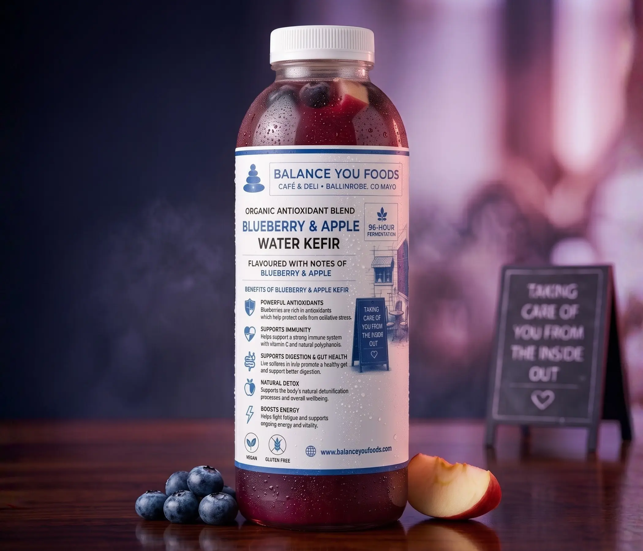 Organic Blueberry & Apple Water Kefir